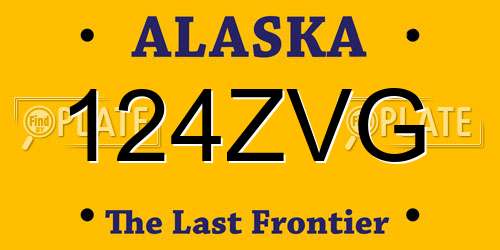 124ZVG Alaska License Plate
