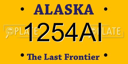 1254AI Alaska License Plate