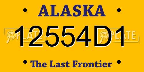 12554D1 Alaska License Plate