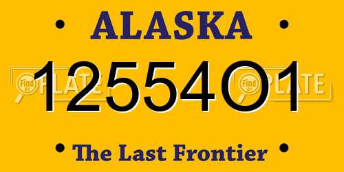 12554O1 Alaska License Plate