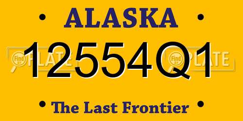 12554Q1 Alaska License Plate