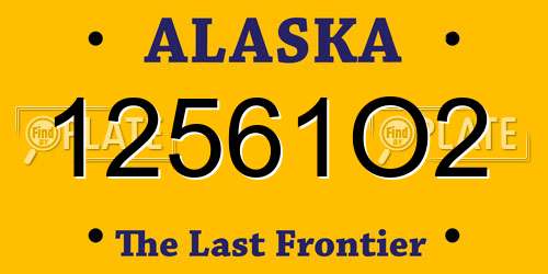 12561O2 Alaska License Plate
