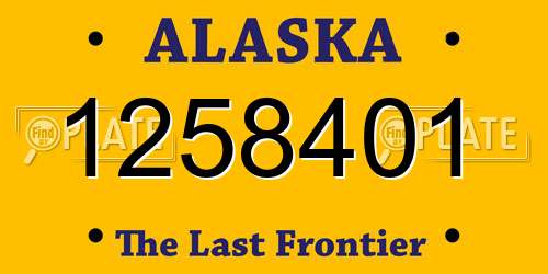 1258401 Alaska License Plate