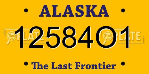 12584O1 Alaska License Plate