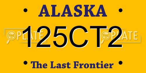 125CT2 Alaska License Plate