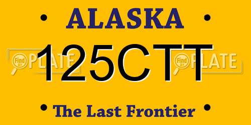 125CTT Alaska License Plate