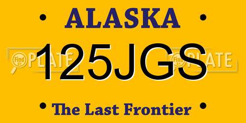 125JGS Alaska License Plate