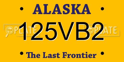 125VB2 Alaska License Plate