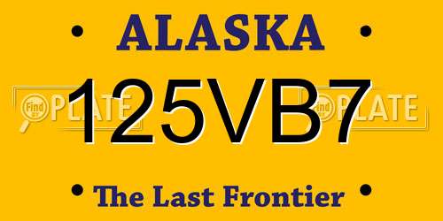 125VB7 Alaska License Plate