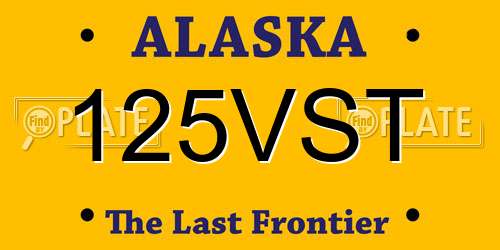 125VST Alaska License Plate