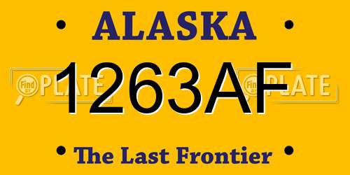 1263AF Alaska License Plate