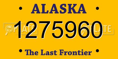 1275960 Alaska License Plate