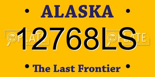 12768LS Alaska License Plate