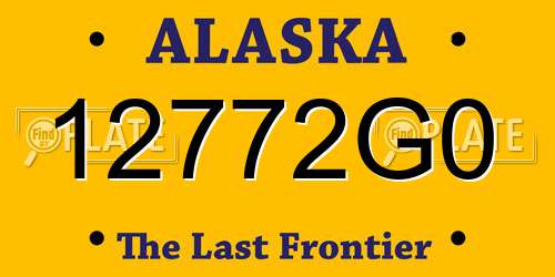 12772G0 Alaska License Plate