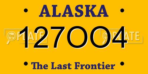 127OO4 Alaska License Plate