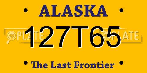 127T65 Alaska License Plate