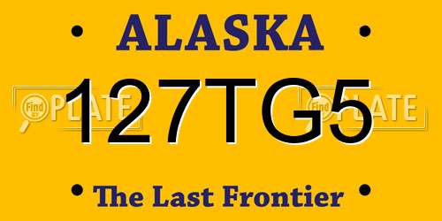 127TG5 Alaska License Plate