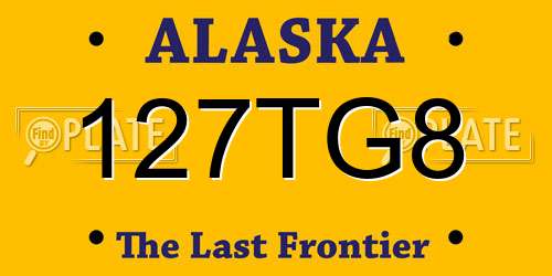 127TG8 Alaska License Plate