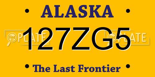 127ZG5 Alaska License Plate