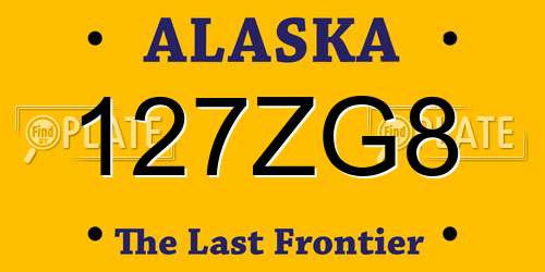 127ZG8 Alaska License Plate