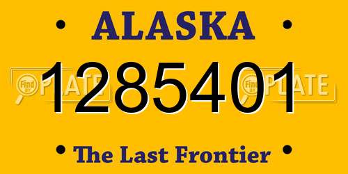 1285401 Alaska License Plate