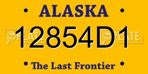 12854D1 Alaska License Plate