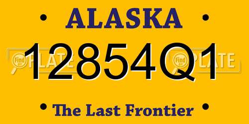 12854Q1 Alaska License Plate