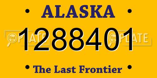 1288401 Alaska License Plate