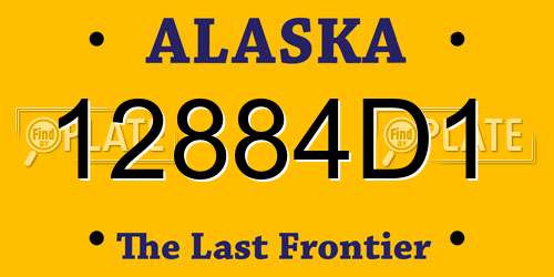 12884D1 Alaska License Plate