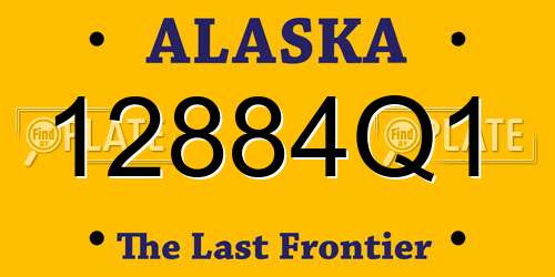 12884Q1 Alaska License Plate