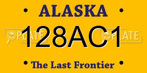 128AC1 Alaska License Plate