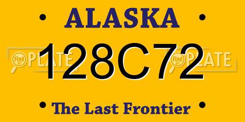 128C72 Alaska License Plate
