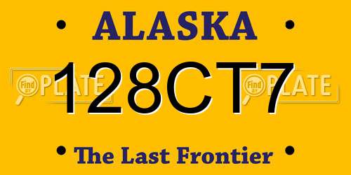 128CT7 Alaska License Plate