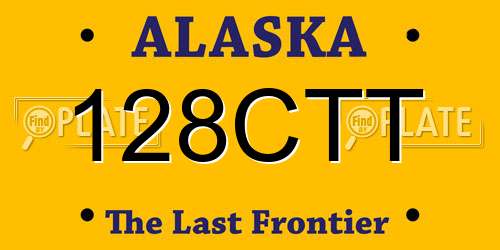 128CTT Alaska License Plate