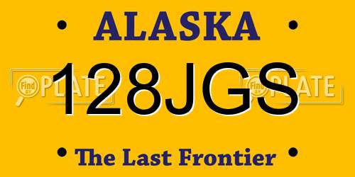 128JGS Alaska License Plate