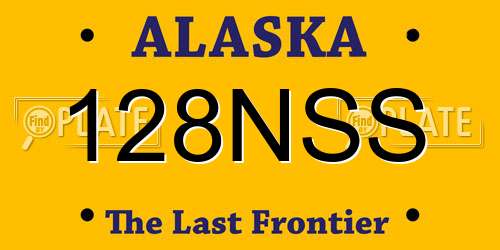 128NSS Alaska License Plate