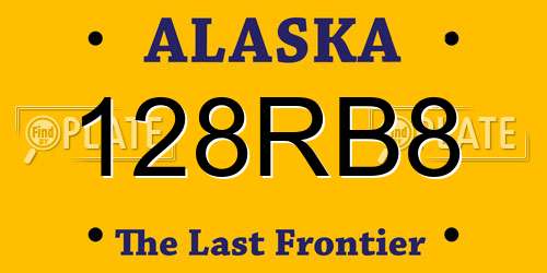 128RB8 Alaska License Plate