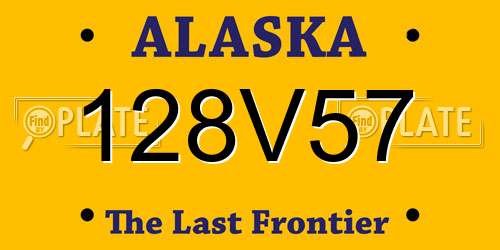 128V57 Alaska License Plate