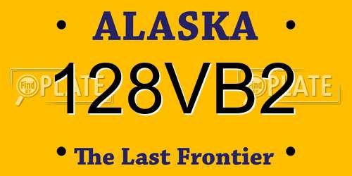 128VB2 Alaska License Plate