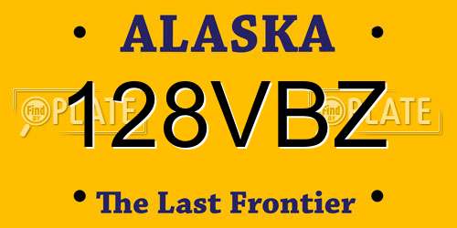 128VBZ Alaska License Plate