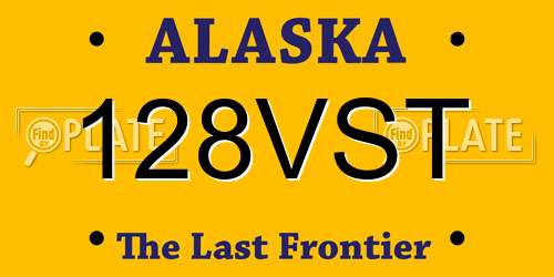 128VST Alaska License Plate