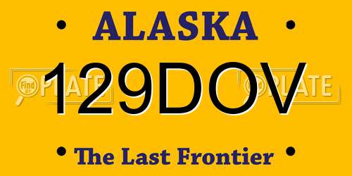 129DOV Alaska License Plate