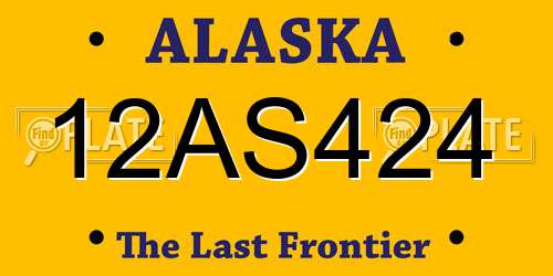 12AS424 Alaska License Plate