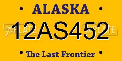 12AS452 Alaska License Plate