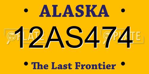12AS474 Alaska License Plate