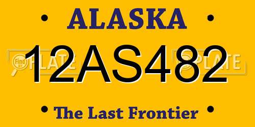 12AS482 Alaska License Plate