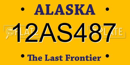 12AS487 Alaska License Plate