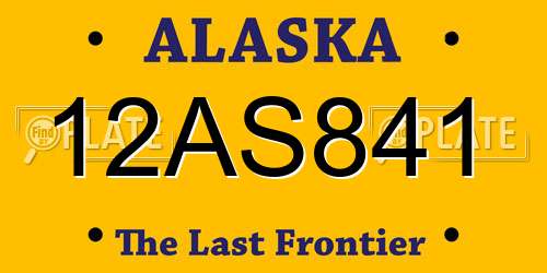12AS841 Alaska License Plate