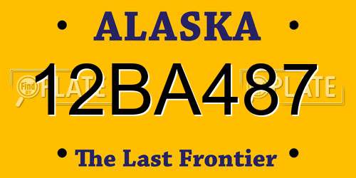 12BA487 Alaska License Plate