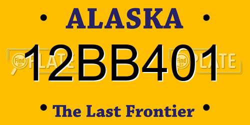 12BB401 Alaska License Plate